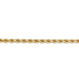 8" 14k Yellow Gold 4mm Diamond-cut Rope with Lobster Clasp Chain Bracelet