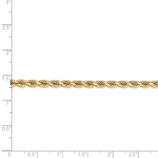 8" 14k Yellow Gold 4mm Diamond-cut Rope with Lobster Clasp Chain Bracelet