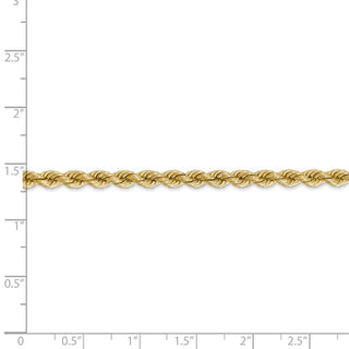 7" 14k Yellow Gold 4mm Regular Rope Chain Bracelet
