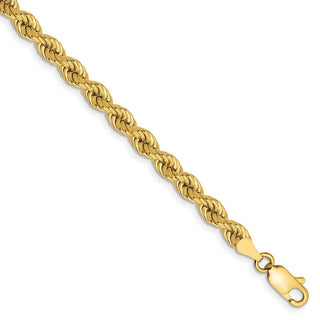 7" 14k Yellow Gold 4mm Regular Rope Chain Bracelet
