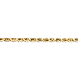 9" 14k Yellow Gold 4.5mm Diamond-cut Rope with Lobster Clasp Chain Bracelet