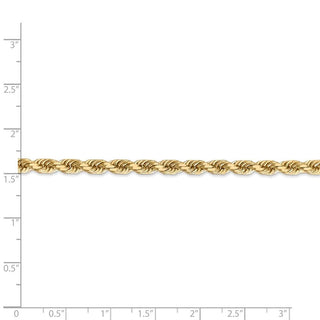 9" 14k Yellow Gold 4.5mm Diamond-cut Rope with Lobster Clasp Chain Bracelet