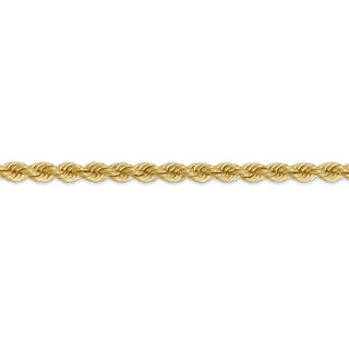 9" 14k Yellow Gold 5mm Regular Rope Chain Bracelet