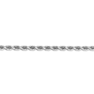 7" 14k White Gold 4.5mm Diamond-cut Rope with Lobster Clasp Chain Bracelet
