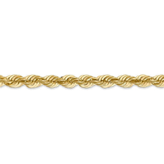 9" 14k Yellow Gold 6mm Regular Rope Chain Bracelet