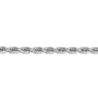 8" 14k White Gold 5.5mm Diamond-cut Rope with Lobster Clasp Chain Bracelet