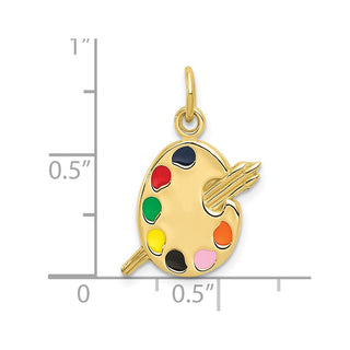 10K Yellow Gold Enameled Artist Palette Charm