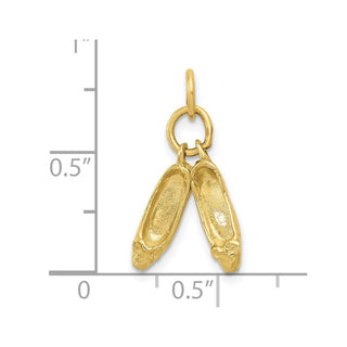 10K Yellow Gold Ballet Slippers Charm