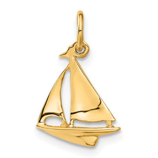10K Yellow Gold Sailboat Charm 10A1206