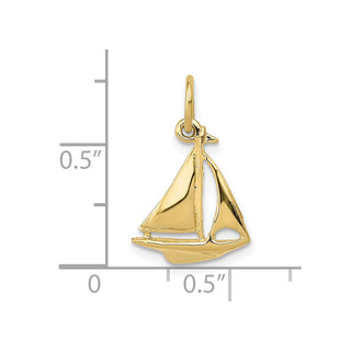 10K Yellow Gold Sailboat Charm 10A1206