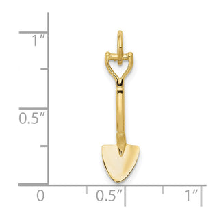 10K Yellow Gold 3-D Spade Charm