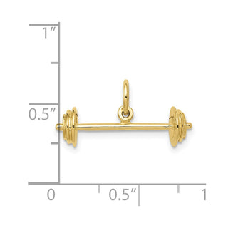 10K Yellow Gold Barbell Charm