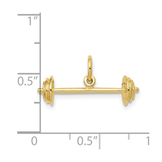 10K Yellow Gold Barbell Charm