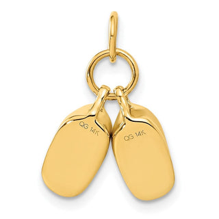 10K Yellow Gold Polished Baby Shoes Charm