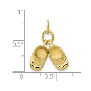 10K Yellow Gold Polished Baby Shoes Charm