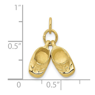 10K Yellow Gold Polished Baby Shoes Charm