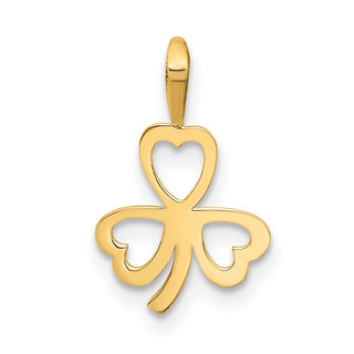 10K Yellow Gold Heart Clover Charm
