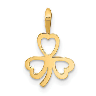 10K Yellow Gold Heart Clover Charm