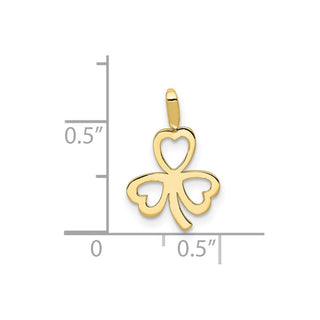 10K Yellow Gold Heart Clover Charm