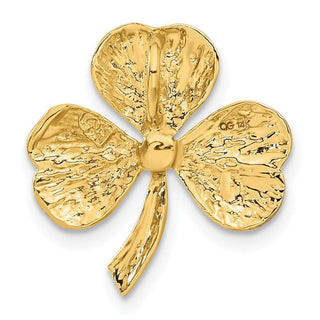 10K Yellow Gold Shamrock Chain Slide Pendant