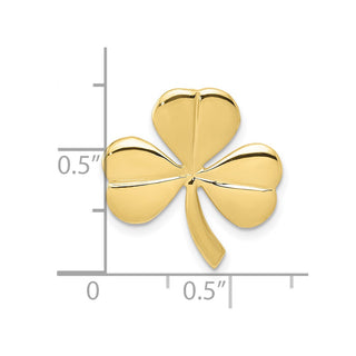 10K Yellow Gold Shamrock Chain Slide Pendant