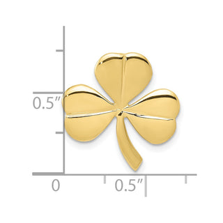 10K Yellow Gold Shamrock Chain Slide Pendant