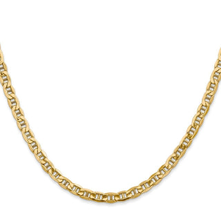 26" 10k Yellow Gold 4mm Hollow Anchor Chain