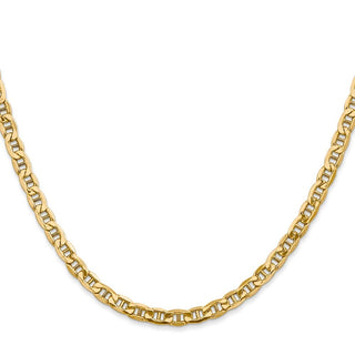 20" 10k Yellow Gold 4mm Hollow Anchor Chain