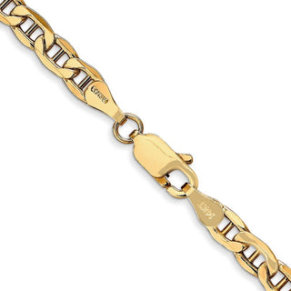 18" 10k Yellow Gold 4mm Hollow Anchor Chain