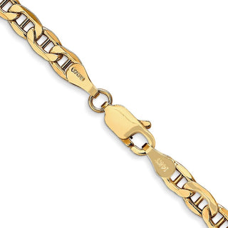 26" 10k Yellow Gold 4mm Hollow Anchor Chain