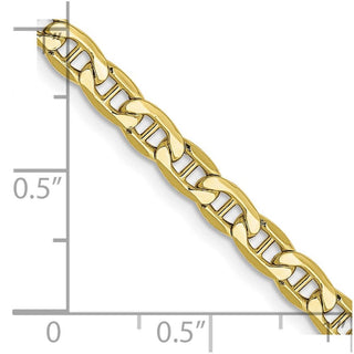 26" 10k Yellow Gold 4mm Hollow Anchor Chain