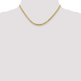 16" 10k Yellow Gold 4mm Hollow Anchor Chain