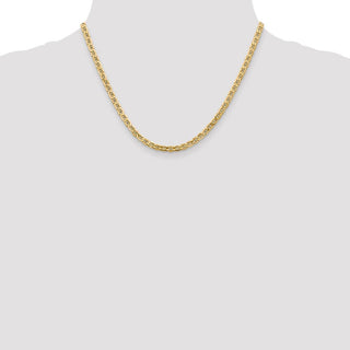18" 10k Yellow Gold 4mm Hollow Anchor Chain