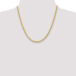 20" 10k Yellow Gold 4mm Hollow Anchor Chain