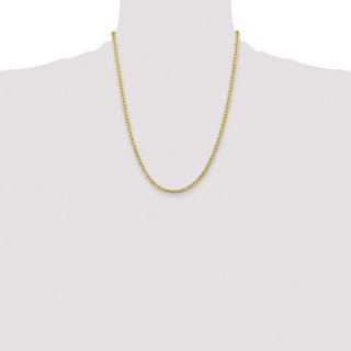 22" 10k Yellow Gold 4mm Hollow Anchor Chain