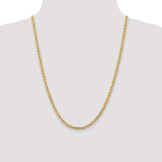 24" 10k Yellow Gold 4mm Hollow Anchor Chain