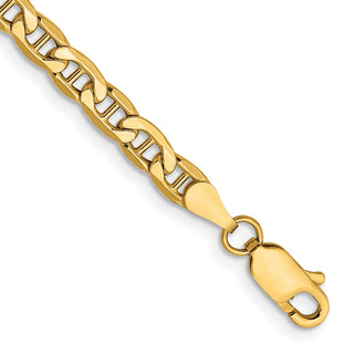 9" 10k Yellow Gold 4mm Hollow Anchor Chain