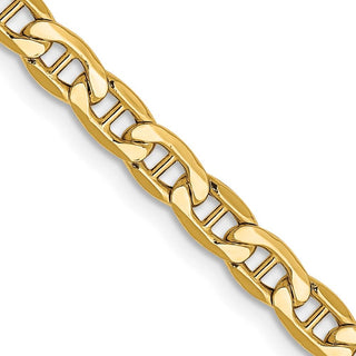 20" 10k Yellow Gold 4mm Hollow Anchor Chain