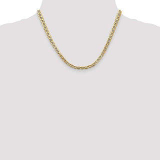 18" 10k Yellow Gold 4.75mm Hollow Anchor Chain