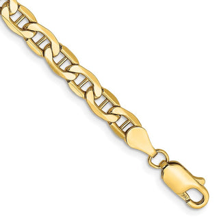 8" 10k Yellow Gold 4.75mm Hollow Anchor Chain
