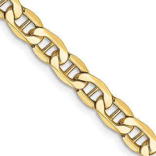 22" 10k Yellow Gold 4.75mm Hollow Anchor Chain