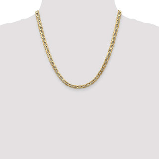 20" 10k Yellow Gold 5.5mm Hollow Anchor Chain