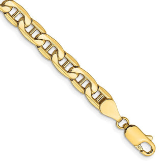7" 10k Yellow Gold 5.5mm Hollow Anchor Chain