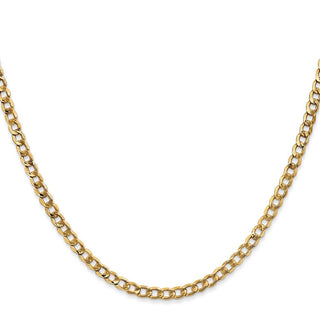 18" 10k Yellow Gold 3.35mm Hollow Curb Link Chain