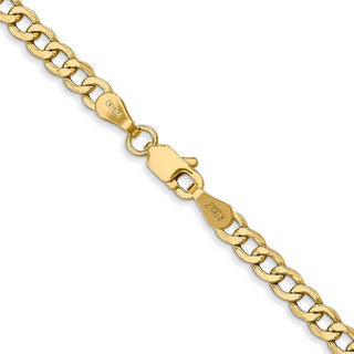 18" 10k Yellow Gold 3.35mm Hollow Curb Link Chain