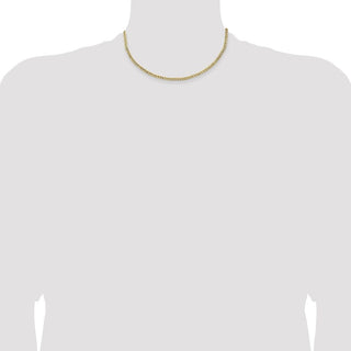 16" 10k Yellow Gold 3.35mm Hollow Curb Link Chain