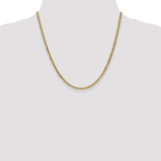 20" 10k Yellow Gold 3.35mm Hollow Curb Link Chain