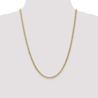 24" 10k Yellow Gold 3.35mm Hollow Curb Link Chain