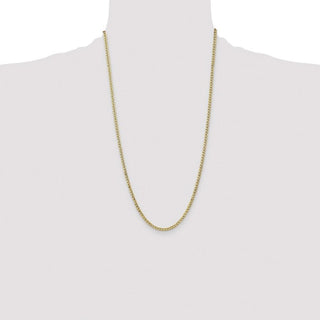 26" 10k Yellow Gold 3.35mm Hollow Curb Link Chain