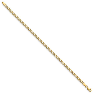 9" 10k Yellow Gold 3.35mm Hollow Curb Link Chain